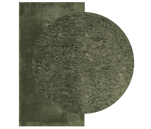 vidaXL paklājs HUARTE, īsa spalva, mīksts, mazgājams, zaļš, 60x110 cm