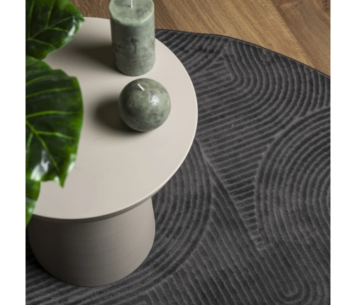 vidaXL paklājs IZA, īsa spalva, skandināvu stils, pelēks, Ø200 cm