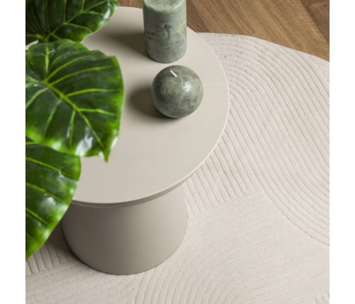 vidaXL paklājs IZA, īsa spalva, skandināvu stils, bēšs, Ø 80 cm