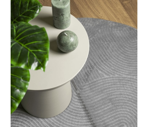 vidaXL paklājs IZA, īsa spalva, skandināvu stils, pelēks, Ø 200 cm
