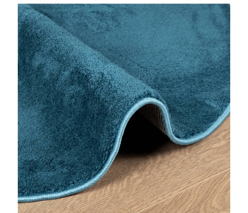 vidaXL paklājs OVIEDO, īsa spalva, mīksts, tirkīzzils, Ø 120 cm