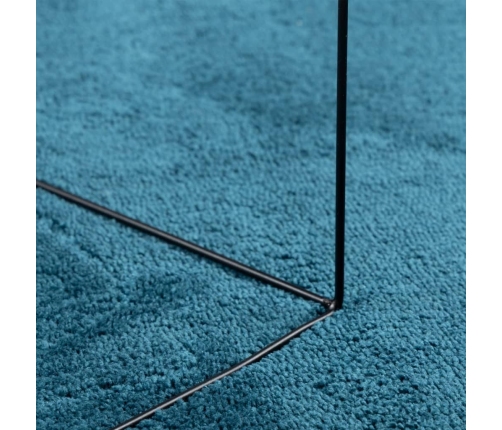 vidaXL paklājs OVIEDO, īsa spalva, mīksts, tirkīzzils, Ø 120 cm