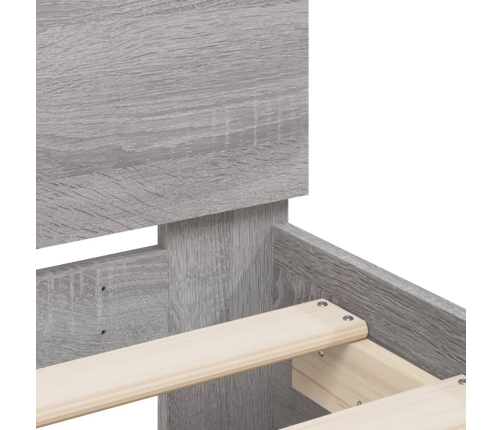 vidaXL gultas rāmis ar galvgali, pelēka ozola, 90x200 cm