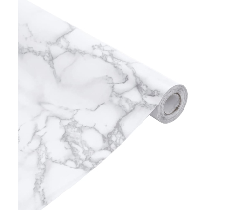 vidaXL mēbeļu līmplēve, pašlīmējoša, marmora balta, 90x500 cm, PVC