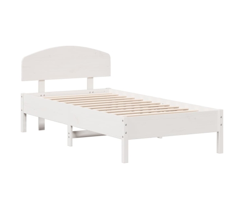 vidaXL gulta bez matrača, balts, 90x190 cm, priedes masīvkoks