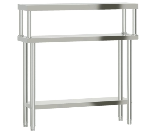 Virtuves Darba Galds Ar Plauktu, 110X30X120 Cm, Tērauds Vidaxl