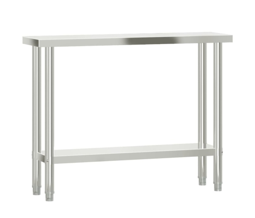 Virtuves Darba Galds Ar Plauktu, 110X30X120 Cm, Tērauds Vidaxl