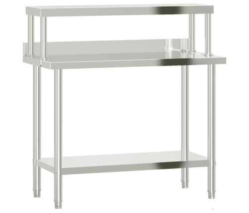 Virtuves Darba Galds Ar Plauktu, 110X55X120 Cm, Tērauds Vidaxl