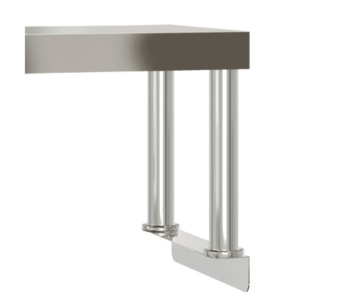 Virtuves Darba Galds Ar Plauktu, 110X55X120 Cm, Tērauds Vidaxl