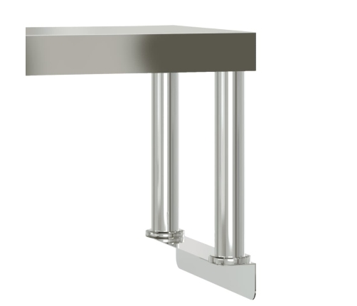 vidaXL virtuves darba galds ar plauktu, 110x30x120 cm, tērauds