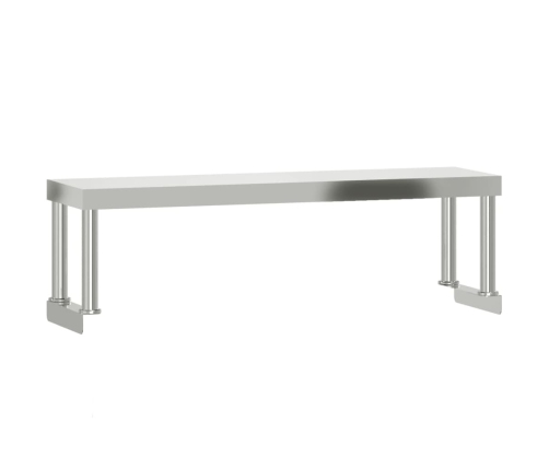 vidaXL virtuves darba galds ar plauktu, 110x55x120 cm, tērauds