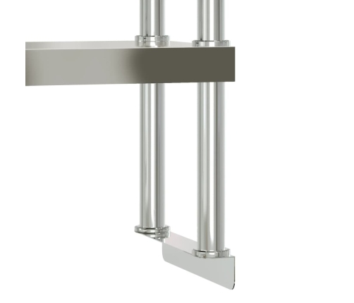 vidaXL virtuves darba galds ar plauktu, 110x55x150 cm, tērauds