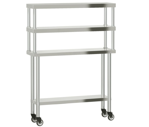 Virtuves Darba Galds Ar Plauktu, 110X30X150 Cm, Tērauds Vidaxl