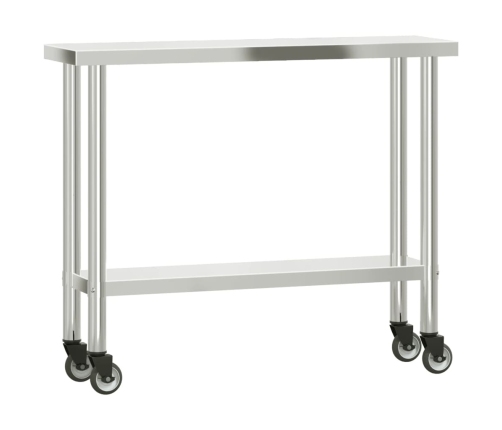 Virtuves Darba Galds Ar Plauktu, 110X30X150 Cm, Tērauds Vidaxl