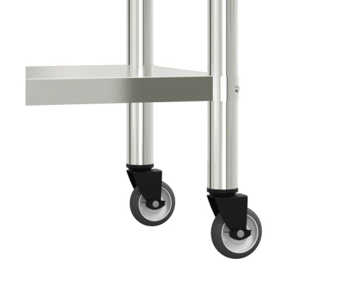 Virtuves Darba Galds Ar Plauktu, 110X30X150 Cm, Tērauds Vidaxl