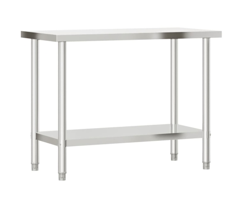 Virtuves Darba Galds Ar Plauktu, 110X55X150 Cm, Tērauds Vidaxl