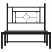 vidaXL gultas rāmis ar galvgali, melns metāls, 90x190 cm