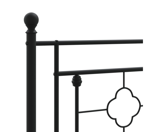 vidaXL gultas rāmis ar galvgali, melns metāls, 90x190 cm