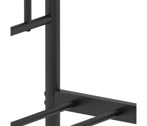 vidaXL gultas rāmis ar galvgali, melns metāls, 90x190 cm