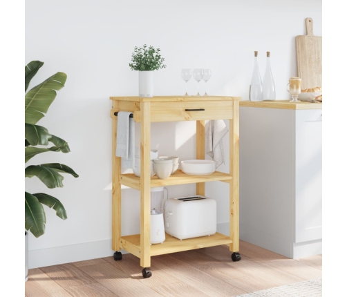 vidaXL virtuves ratiņi MONZA, 60x40x90 cm, priedes masīvkoks