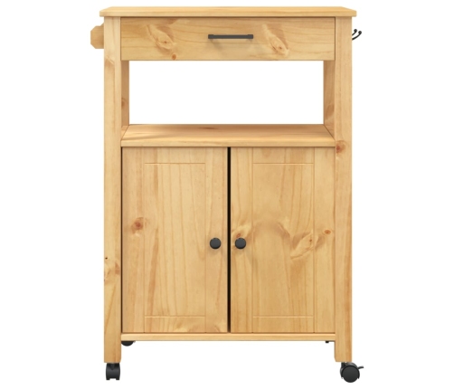 vidaXL virtuves ratiņi MONZA, 60x40x90 cm, priedes masīvkoks