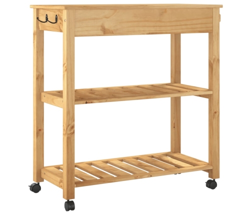 vidaXL virtuves ratiņi MONZA, 84x40x90 cm, priedes masīvkoks