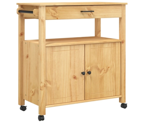 vidaXL virtuves ratiņi MONZA, 84x40x90 cm, priedes masīvkoks