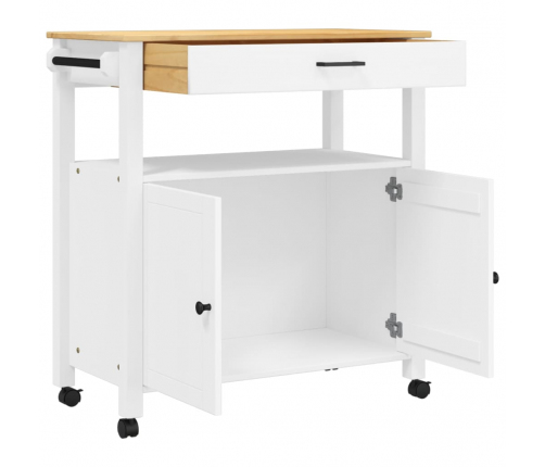 vidaXL virtuves ratiņi MONZA, 84x40x90 cm, priedes masīvkoks