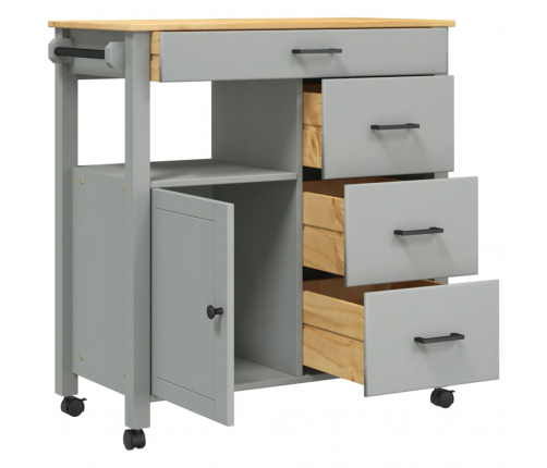 Virtuves Ratiņi Monza, 84X40X90 Cm, Priedes Masīvkoks Vidaxl