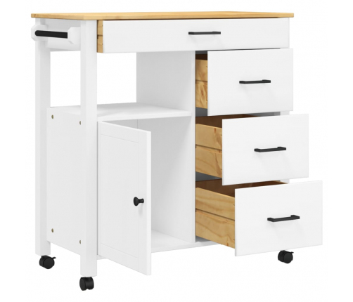 Virtuves Ratiņi Monza, 84X40X90 Cm, Priedes Masīvkoks Vidaxl