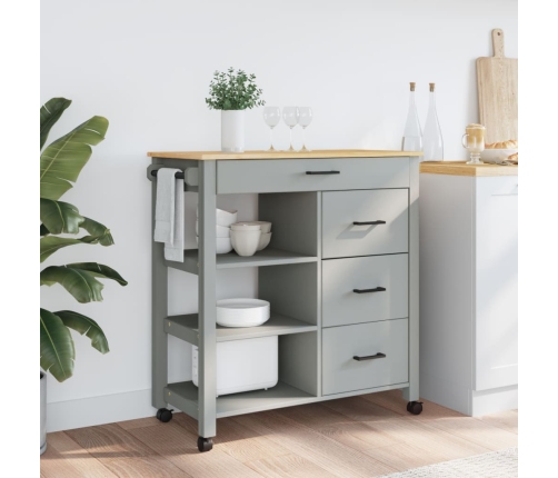 vidaXL virtuves ratiņi MONZA, 84x40x90 cm, priedes masīvkoks