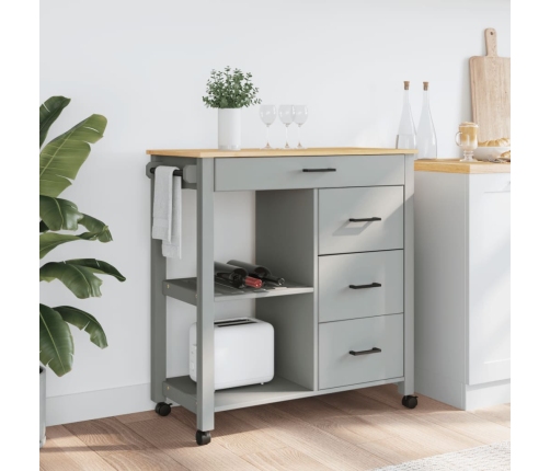 vidaXL virtuves ratiņi MONZA, 84x40x90 cm, priedes masīvkoks