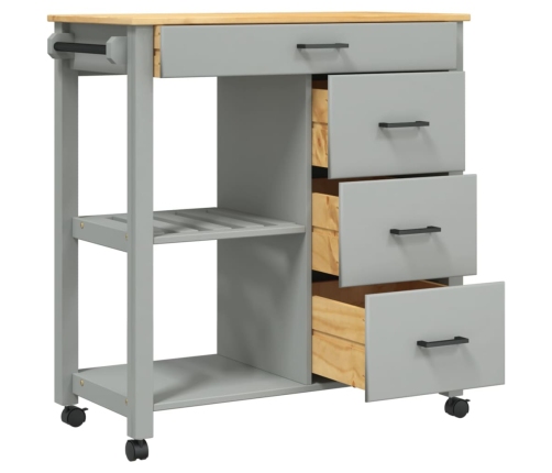 vidaXL virtuves ratiņi MONZA, 84x40x90 cm, priedes masīvkoks