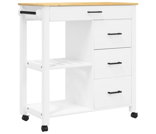 vidaXL virtuves ratiņi MONZA, 84x40x90 cm, priedes masīvkoks