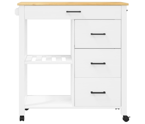 vidaXL virtuves ratiņi MONZA, 84x40x90 cm, priedes masīvkoks