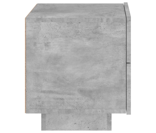 vidaXL naktsskapītis ar LED lampiņām, betona pelēks, 70x36x40,5 cm