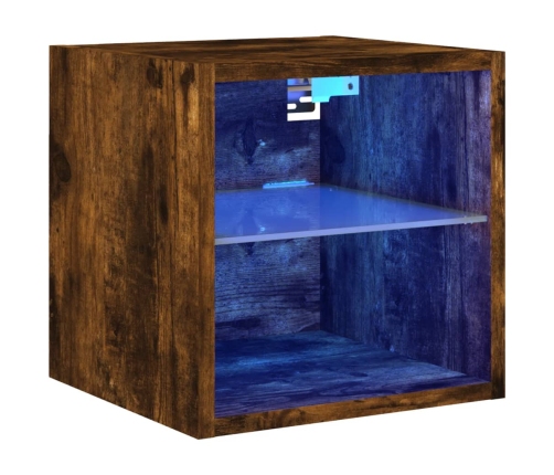 vidaXL TV plaukti ar LED lampiņām, 30x28,5x30 cm, koka krāsā
