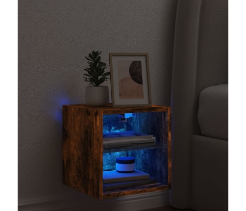 vidaXL TV plaukti ar LED lampiņām, 30x28,5x30 cm, koka krāsā
