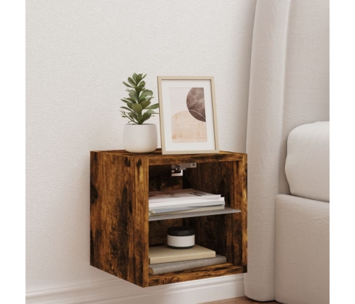 vidaXL TV plaukti ar LED lampiņām, 30x28,5x30 cm, koka krāsā