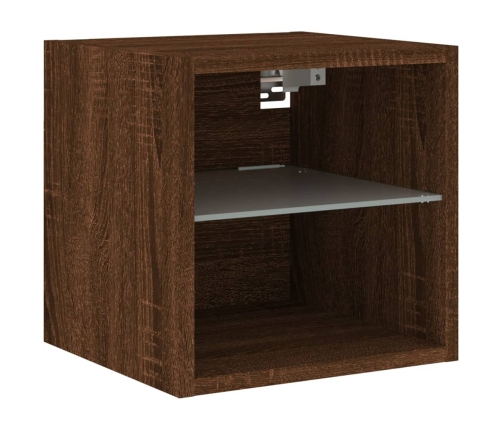 vidaXL TV plaukti ar LED lampiņām, 2 gab., 30x28,5x30 cm, brūna ozola