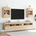 vidaXL TV plaukti ar LED lampiņām, 30x28,5x30 cm, koka krāsā