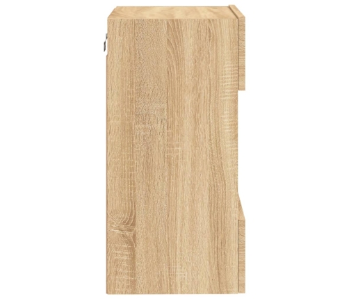vidaXL TV plaukti ar LED lampiņām, 30x28,5x30 cm, koka krāsā