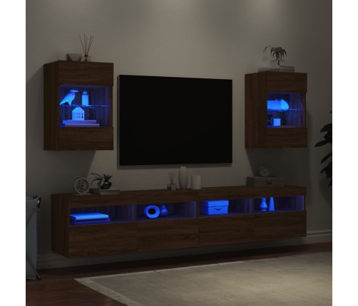 vidaXL TV plaukti ar LED lampiņām, 2 gb., 40x30x60,5cm, ozolkoka krāsa