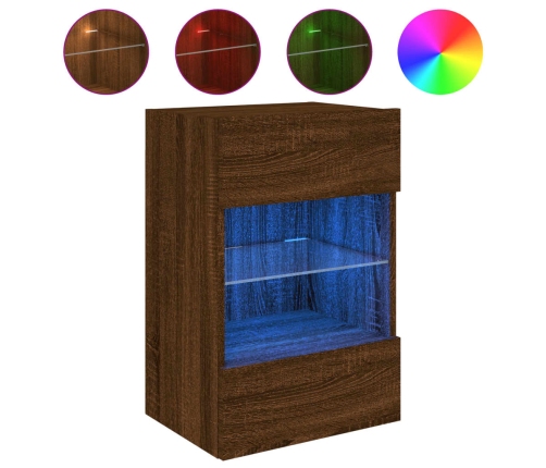 vidaXL TV plaukti ar LED lampiņām, 2 gb., 40x30x60,5cm, ozolkoka krāsa