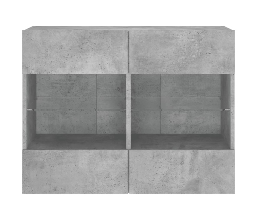 vidaXL TV galdiņi ar LED lampiņām, betona pelēki, 78,5x30x60,5 cm