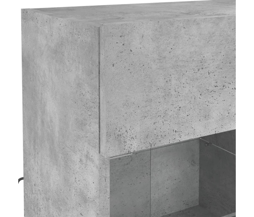 vidaXL TV galdiņi ar LED lampiņām, betona pelēki, 78,5x30x60,5 cm