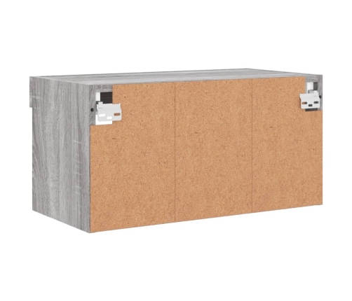 vidaXL TV skapītis ar LED lampiņām, pelēka ozola krāsa, 60x30x30 cm