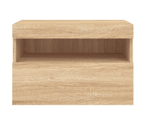 vidaXL TV plaukti ar LED lampiņām, 60x30x40 cm, koka krāsā