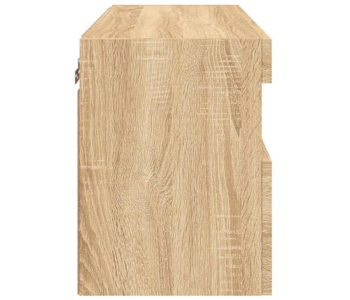 vidaXL TV plaukti ar LED lampiņām, 60x30x40 cm, koka krāsā