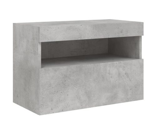 vidaXL TV galdiņi ar LED lampiņām, betona pelēki, 60x30x40 cm